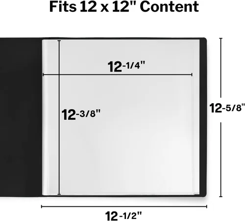 Miniatura 6 de Dunwell Carpeta de 12 x 12 pulgadas con Fundas – Carpeta con Protectores de Hojas Transparentes, 24 Bolsillos, Muestra 48 Páginas, Libro