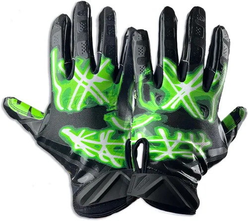 Miniatura 55 de Battle Sports - Guantes de fútbol americano para receptor abierto con dorso de mano, ultraadherentes y con agarre, antideslizantes, para adultos