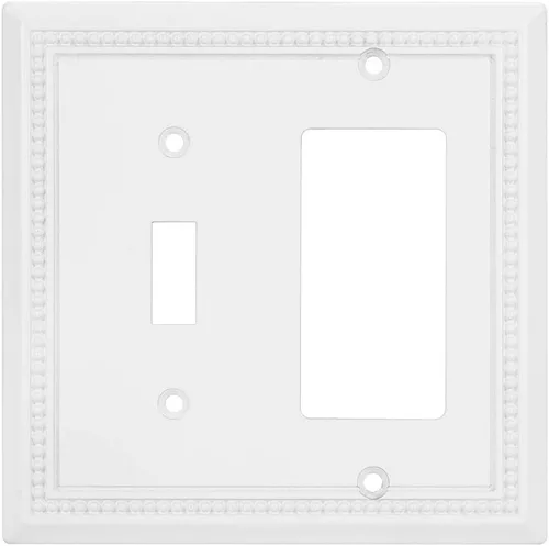 Miniatura 8 de Henne Bery Sunken Pearls - Placa de interruptor/placa de pared y cubierta de salida (decorador individual, 2 unidades, negro mate)