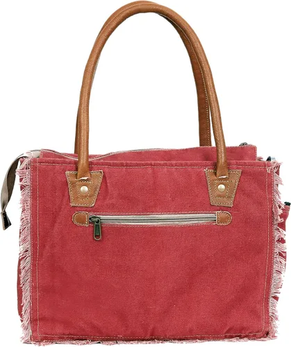 Miniatura 5 de Bolso de lona para mujer, bolso de hombro con asas de cuero, bolso de playa, bolso, viajes y uso diario (estampado vintage, rojo, 13 x 10 pulgadas)