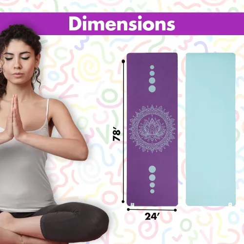 Miniatura 7 de Tapete de yoga – Esterilla de yoga reversible de 0.236 in con impresión premium, extra gruesa y grande, antideslizante, para todo tipo de yoga