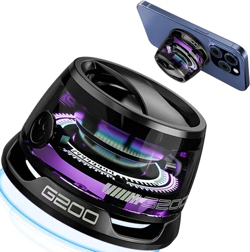 Xpoovv Altavoces magnéticos Bluetooth, pequeño altavoz Bluetooth con luz de color Multi-RGB y soporte para teléfono para superficie metálica, mini