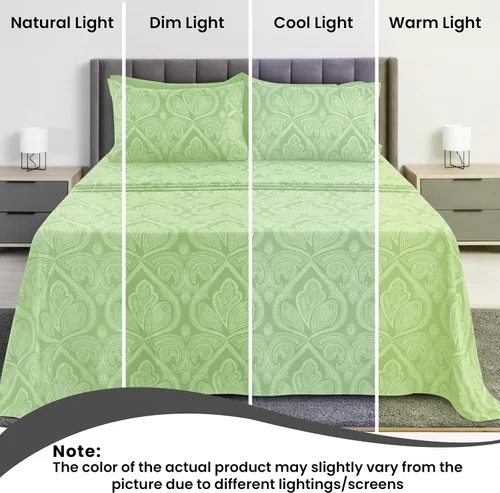 Miniatura 7 de LDC LUX Décor Juego de sábanas Paisley de tamaño completo – Juego de 6 piezas de sábanas de microfibra ultra suaves con sábana encimera, sábana