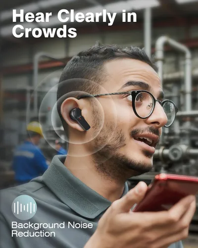 Miniatura 4 de Qozybuds Auriculares Bluetooth 5.4 para el lugar de trabajo, protección auditiva SNR de 29 dB, 70 horas de reproducción, protección para los oídos