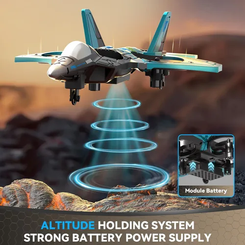 Miniatura 3 de 4DRC V17 Aviones de Control Remoto de Espuma para Niños y Adultos 4-7 8-16, Avión RC de Combate con Luz, Avión de Juguete con Giro de 360°, Sensor