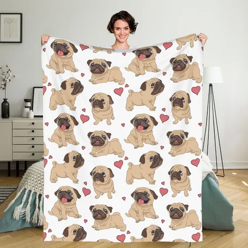 Miniatura 9 de Bonita manta de cerdo de dibujos animados, manta de viaje ligera suave y cálida para dormitorio, sala de estar, sofá, cama, oficina, 60 x 50 pulgadas