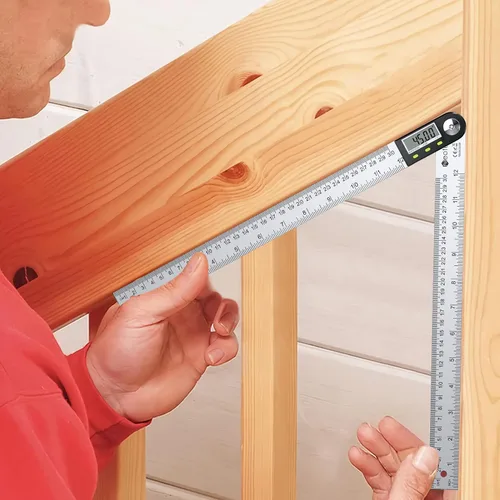 Miniatura 7 de Neoteck Regla transportadora de buscador de ángulo digital de acero inoxidable de 12 pulgadas/11.8 in con función de retención de datos