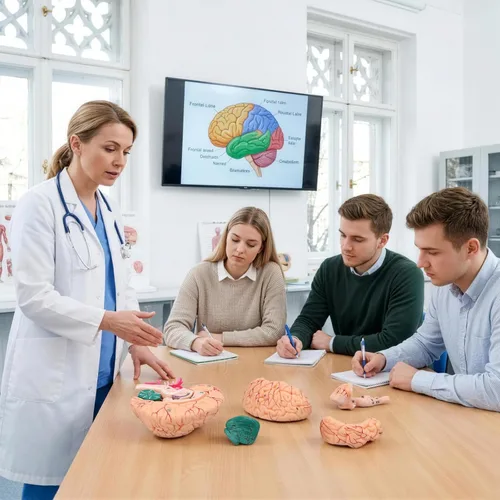 Miniatura 6 de Modelo de anatomía del cerebro humano, modelo cerebral de tamaño natural de 8 partes con estructura magnética desmontable, numeradas 32 estructuras