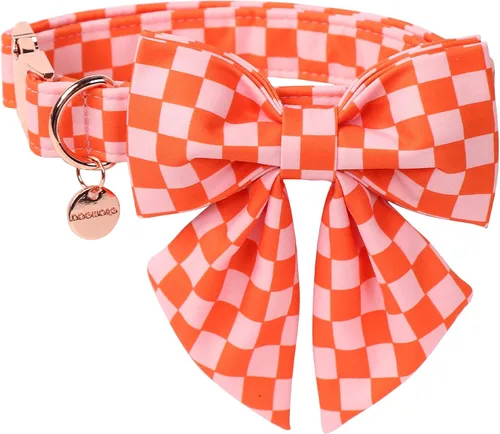 Miniatura 27 de DOGWONG Collar de perro arcoíris con bonito lazo para el Mes del Orgullo LGBT - Collar ajustable y cómodo para perros grandes, medianos y pequeños