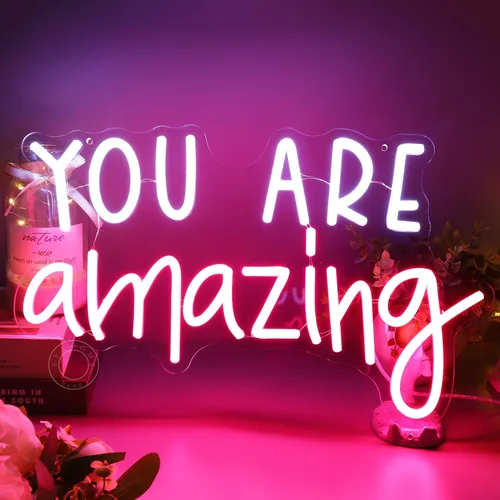 SYLHOME Letrero de Luz LED de Neón "You Are Amazing" 5V para Dormitorio de Niñas y Niños, Sala de Estar, Aula, Decoración de Pared, Letrero