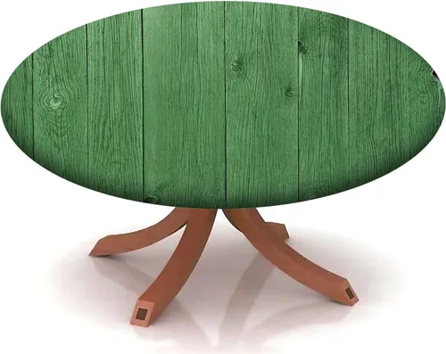 Miniatura 24 de Mantel redondo ajustable con patrón marítimo, borde elástico, adecuado para catering y cocina, se puede limpiar con el mantel de mesa redonda