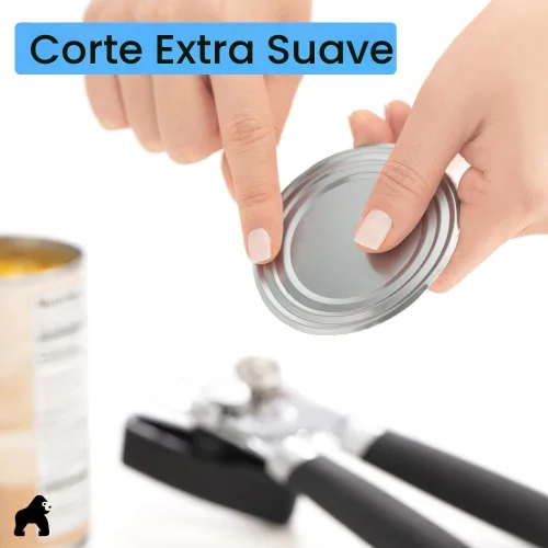 Miniatura 8 de Abridor de latas manual de acero inoxidable resistente de borde suave GORILLA GRIP, mango suave y cómodo, perilla giratoria grande de mano, Negro