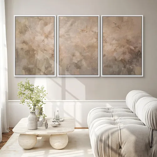 Miniatura 83 de SIGNWIN Lienzo enmarcado para pared, arte con pinceladas de flujo neutro en tonos beige abstractos, ilustraciones, arte moderno, decorativo