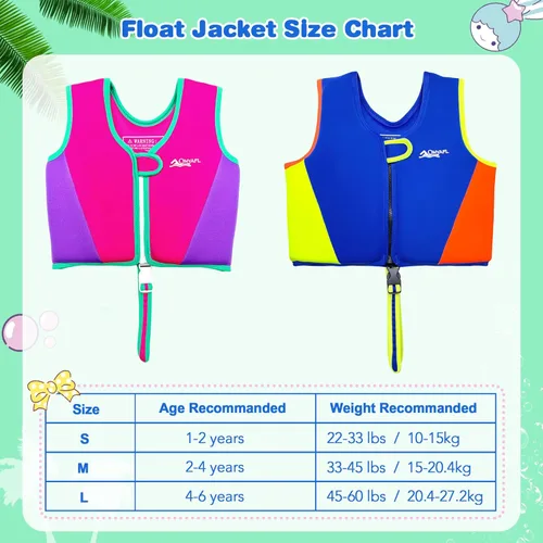 Miniatura 5 de Chaleco de natación para niños pequeños Chalecos flotadores para niños y niñas Chaqueta de natación con flotador Traje de baño con flotabilidad Azul