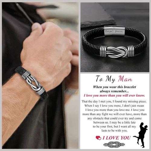 Miniatura 2 de Regalos de cuero para papá, regalo de cumpleaños, novio, marido, nieto, hermano, hijo, para el día de San Valentín, Navidad, graduación, joyería