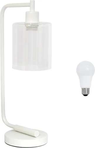 Miniatura 11 de Simple Designs LD1036-CHR Bronson Lámpara de Mesa de Linterna de Hierro Industrial Estilo Antiguo para Escritorio y Mesita de Noche con Pantalla
