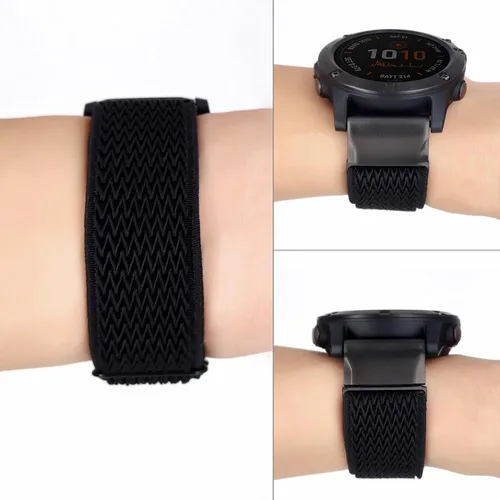 Miniatura 5 de Abanen Correas de reloj elásticas de nailon para Garmin Fenix 8 de 1.850 in/epix Pro de 1.850 in/Fenix 7/6/5, 0.86 pulgadas, ajuste rápido, suave
