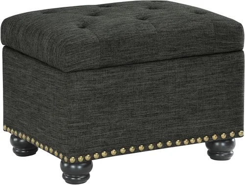 Miniatura 11 de Convenience Concepts Designs4Comfort 5th Avenue - Otomana tapizada de almacenamiento de 24 pulgadas, taburete y asiento contemporáneo con tapa