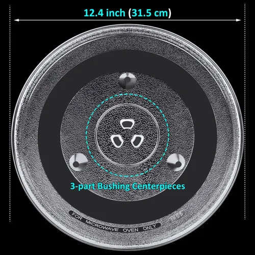Miniatura 3 de Placa giratoria de 12.4 pulgadas de repuesto para microondas Panasonic Emerson Frigidaire Oster Toshiba, bandeja de cocina de vidrio de 12 3/8