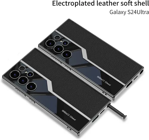 Miniatura 6 de Lunivop Para Samsung Galaxy S24 Ultra Funda TPU Marco y Volver PU Cubierta de cuero Funda de silicona delgada para S 24 Ultra 6.8 '' 5G 2024 a