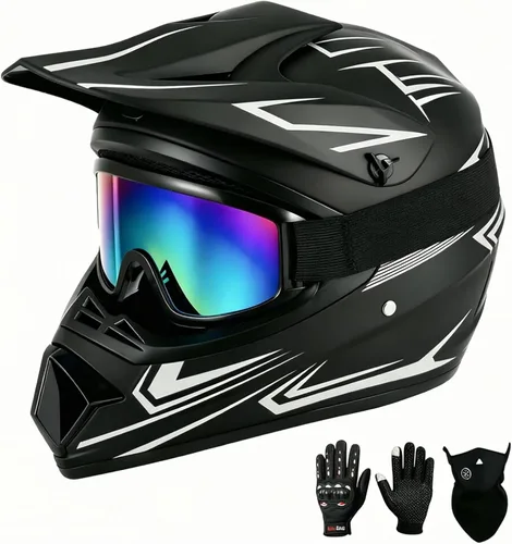 Miniatura 12 de SPARK Casco de motocross juvenil certificado por DOT, cascos de motocross para niños, cara completa, ligero y transpirable para bicicleta eléctrica