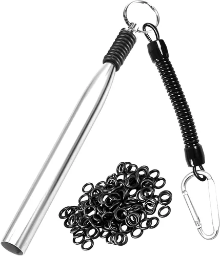 Miniatura 18 de Herramienta de aparejo loco, aparejos de cebo de pesca, herramienta de anillo de aparejo loco con 70 juntas tóricas de gusano, kit de gusano loco