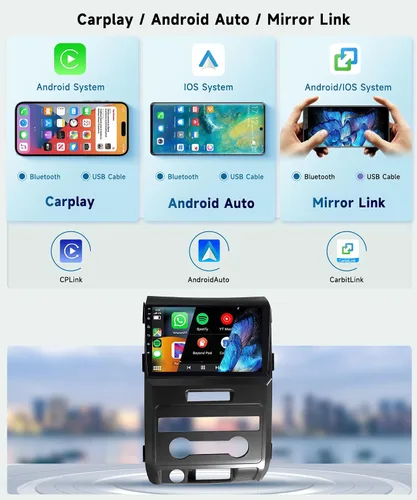 Miniatura 3 de Radio de coche estéreo 8 CORE 4G+64G para Ford F150 2009-2012 con CarPlay Android Auto, 9 pulgadas 1280 * 720P IPS unidad principal de pantalla