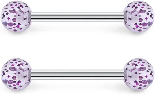 Miniatura 3 de ruifan 14G 916inch redondo ópalo pezón lengua escudo anillo, joyas Piercing retenedor 6pcs