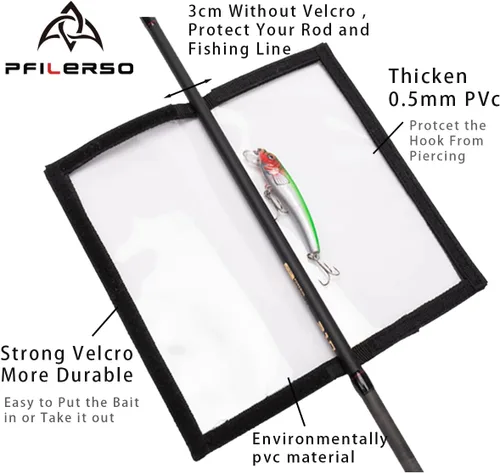 Miniatura 3 de Envolturas para señuelos de pesca, 12 piezas transparentes de PVC para señuelos de pesca, protegen a niños, mascotas y pescadores, seguro de 6