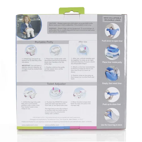 Miniatura 7 de Potette Plus Potty Value Pack: Kalencom Potette Plus 2 en 1 portátil y forro plegable reutilizable para uso doméstico (blanco/gris)