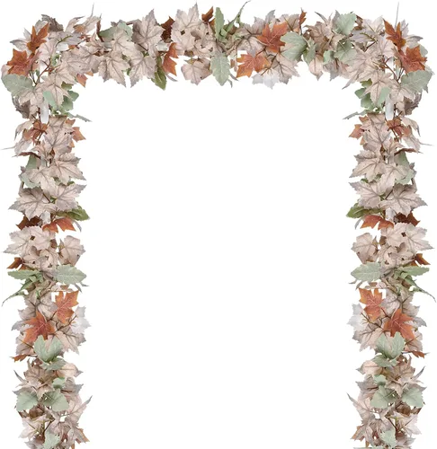 Miniatura 12 de Lvydec - Guirnalda de hojas de arce de otoño, 2 unidades,tiras de 6 pies de follaje otoñal artificial, colorida decoración de otoño para hogar, boda