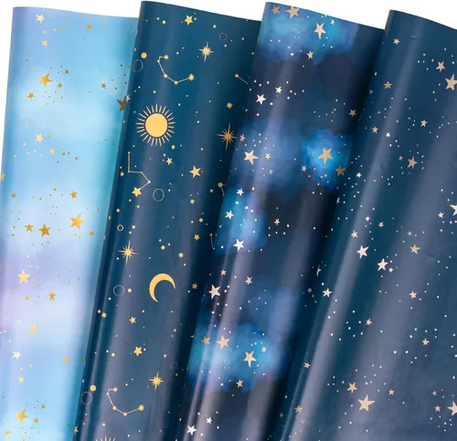 Miniatura 14 de WRAPAHOLIC Hoja de papel de regalo, 12 hojas con bonito diseño de animales para cumpleaños, vacaciones, fiestas, baby shower, 17.5 x 39.3 pulgadas