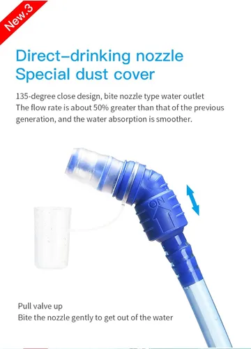 Miniatura 5 de Vejiga de hidratación de vejiga de agua de 34oz/51oz/68oz/101oz Depósitos de agua a prueba de fugas para mochilas/paquete de chaleco de correr
