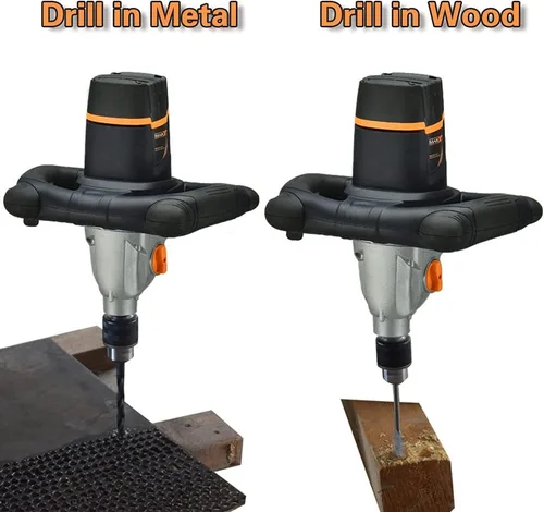 Miniatura 4 de Mezclador MAXXT 13A de pala única para mortero de concreto, mandril con llave de 5/8", arranque suave, viene con paleta de mezcla grande en espiral