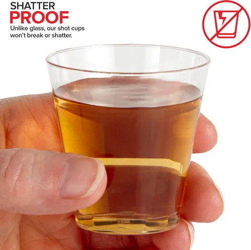 Miniatura 4 de Stock Your Home Vasos de chupito de 2 onzas – 250 mini vasos de chupito de plástico (2 onzas) vasos desechables transparentes para chupitos