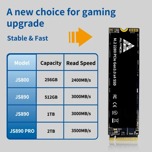 Miniatura 2 de JS890, SSD 1TB, M.2 NVMe Gen3x4 SSD 2280 - Hasta 3000MB/s, unidad interna de estado sólido, actualización de almacenamiento para laptop