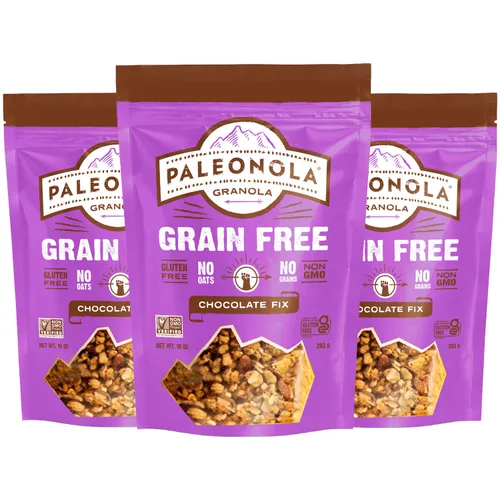Miniatura 11 de Paleonola Granola original sin granos, bolsa resellable de 10 onzas (paquete de 3) – Granola paleo de proteína sin grano mezclada con coco seco
