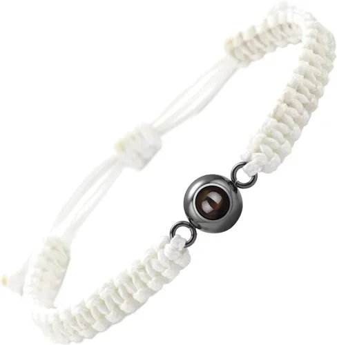 Miniatura 10 de Pulseras, elegante pulsera para parejas con 100 idiomas "I Loves You" Proyección en cristales mate piedra portátil para aniversarios