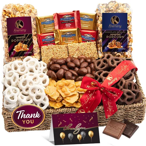 Miniatura 12 de KREMERY - Pretzels cremosos de chocolate cubiertos de chocolate, palomitas de maíz, nueces y dulces (premium, 2.5 libras) en bandeja de hierba