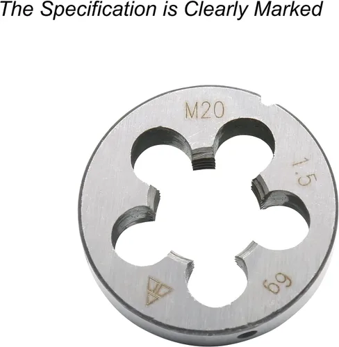 Miniatura 3 de M20 x 1,5 rosca métrica derecha muere para roscado, rosca de 0.787 in y paso de 0.059 in, acero de aleación