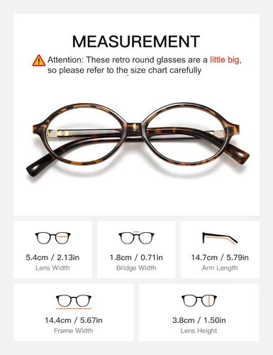 Miniatura 5 de Slocyclub - Lentes de bloqueo de luz azul de moda ovaladas para mujeres y hombres, anteojos vintage con armazón pequeño ovalado retro, Whiskey