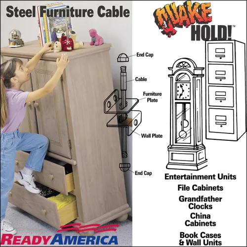 Miniatura 4 de Quakehold! 2830 Cable de acero de 7 pulgadas para colgar muebles