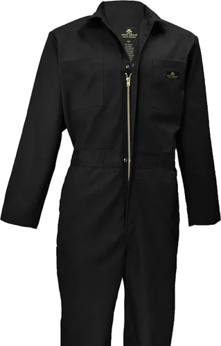 Miniatura 14 de Natural Uniforms Overol de sarga de manga larga con cremallera para hombre, resistente a las manchas y a las arrugas