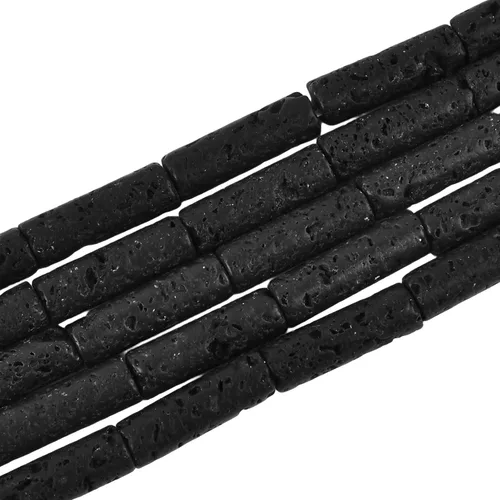 Miniatura 28 de HAAMIIQII Cuentas de tubo de amazonita natural de 0.512 x 0.157 in, cuentas sueltas de piedra cilíndrica para fabricación de joyas, 15 pulgadas