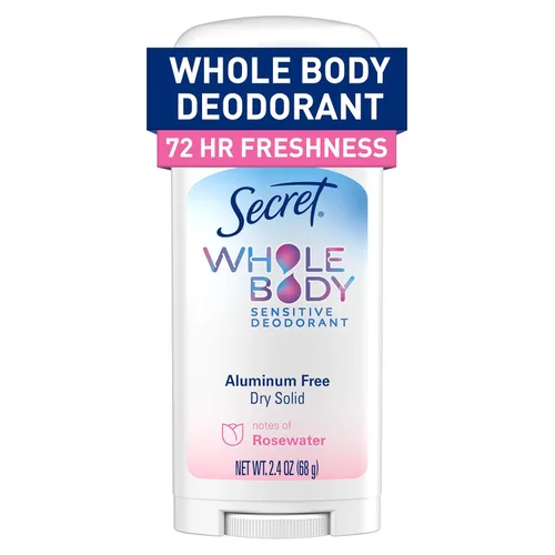 Miniatura 14 de Secret Desodorante en barra de cuerpo entero para mujer, aroma a lila y lirio, desodorante sin aluminio, protección contra olores 72 HR, 2.4 onzas
