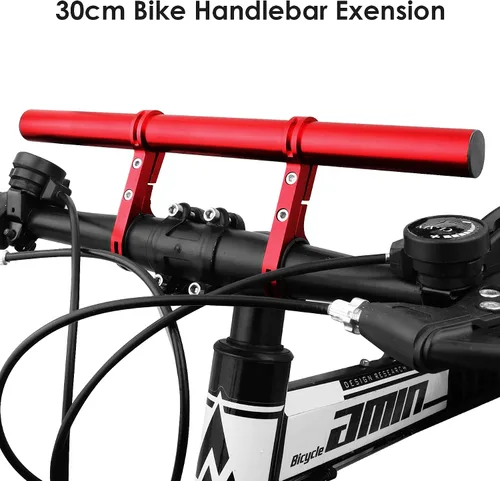 Miniatura 5 de Manillar de bicicleta, extensor de manillar de bicicleta de 11.8 pulgadas, soporte multifuncional de aleación de aluminio, extensión de soporte
