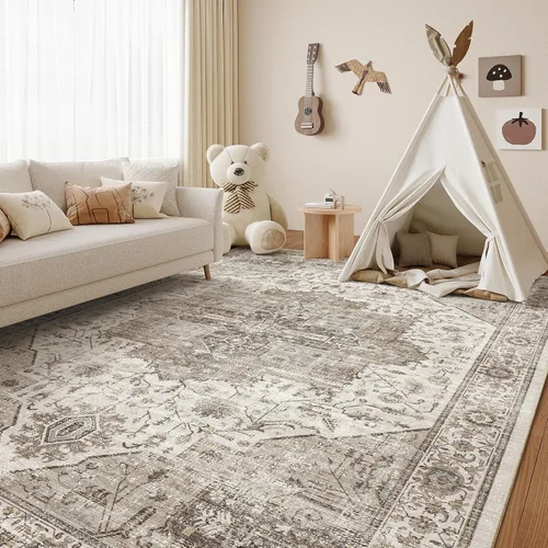 Miniatura 41 de Alfombra de pasillo lavable de 2 x 6 pies - Alfombras de cocina con respaldo antideslizante vintage suave estilo granja, alfombra de entrada
