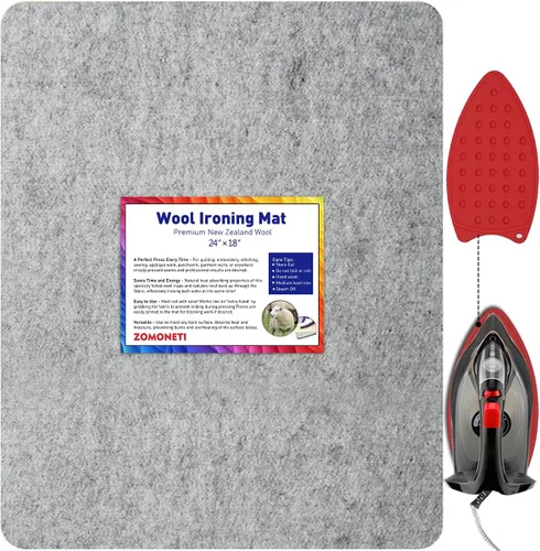 Miniatura 8 de ZOMONETI Alfombrilla de Prensado de Lana de 17" x 13.5" 100% Lana Nueva Zelanda Almohadilla de Planchado para Acolchado, Costura, Suministros