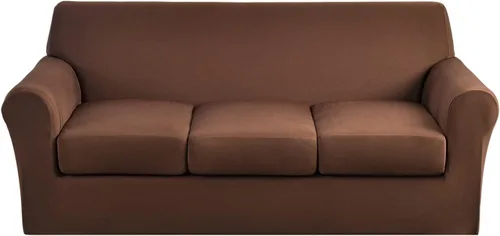 Miniatura 55 de Fundas elásticas para sofá de 1/2/3 cojines, funda estampada con fundas de cojín de asiento separadas, fundas de sofá lavables, protector de muebles