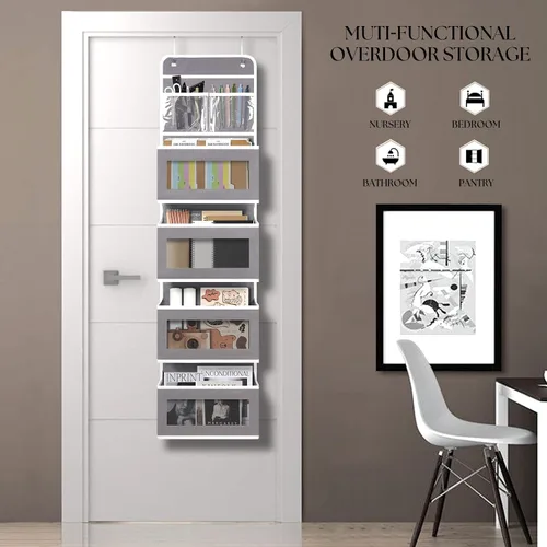 Miniatura 2 de Giraffe Creation Organizador para colgar sobre puerta con 4 bolsillos de gran capacidad, organizador de almacenamiento para colgar para armario